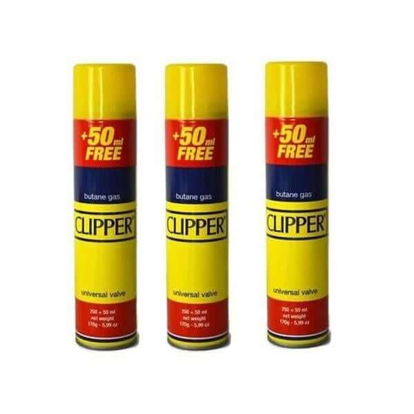 12 x CLIPPER 300ml Butane Gas with Adapter Cap £16.99