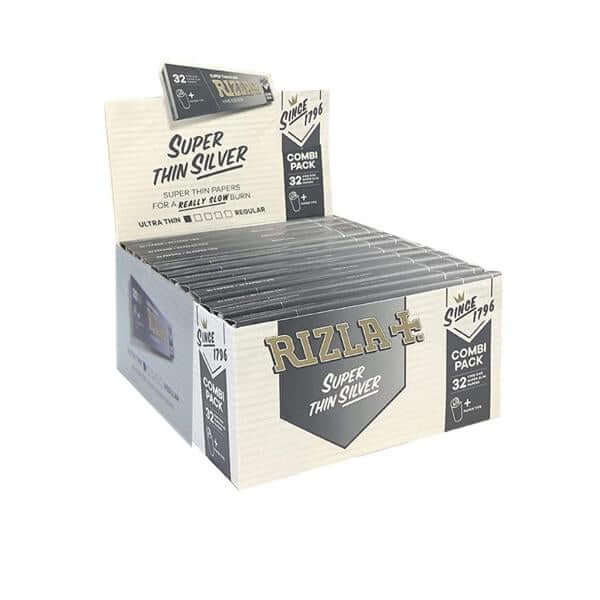 24 Rizla Silver Super Thin King Size Rolling Papers + Tips Combi Pack £28.99