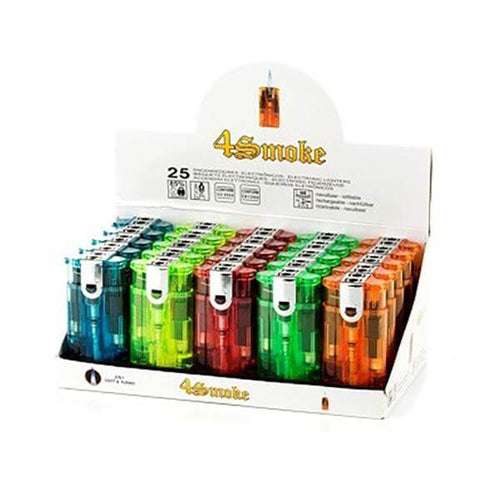 25 x 4smoke Double Flame Electronic Lighters - 8248 £20.99
