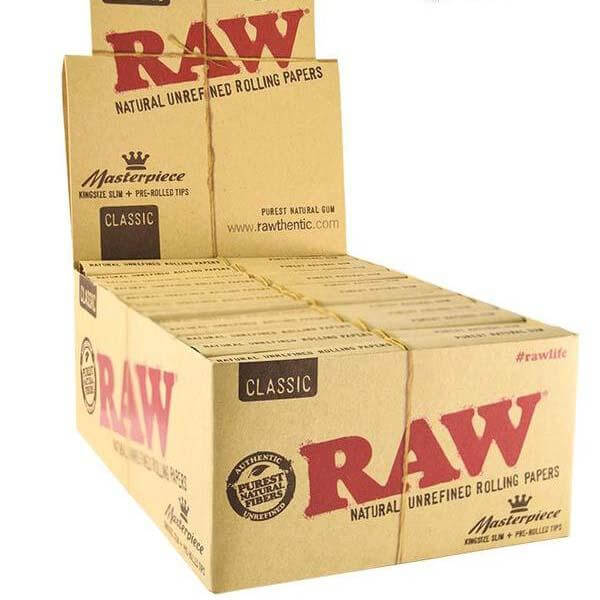 24 Raw Classic King Size Slim Rolling Papers + Tips (Connoisseur) £23.99