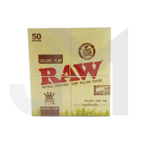 50 Raw Organic Hemp King Size Slim Rolling Papers £24.99