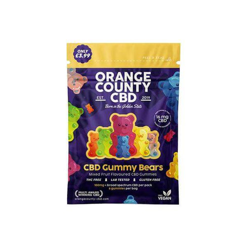 Orange County CBD 100mg Mini CBD Gummy Bears - 6 Pieces £3.99