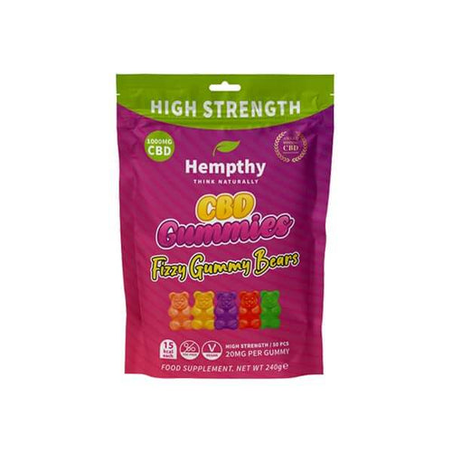 Hempthy 1000mg CBD Fizzy Gummy Bears Gummies - 50 Pieces £22.99