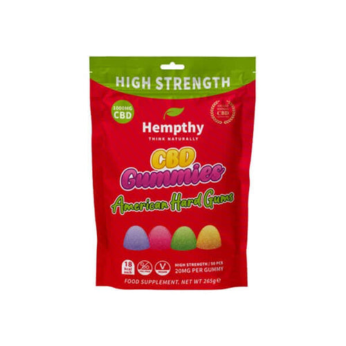 Hempthy 1000mg CBD American Hard Gums Gummies - 50 Pieces £22.99