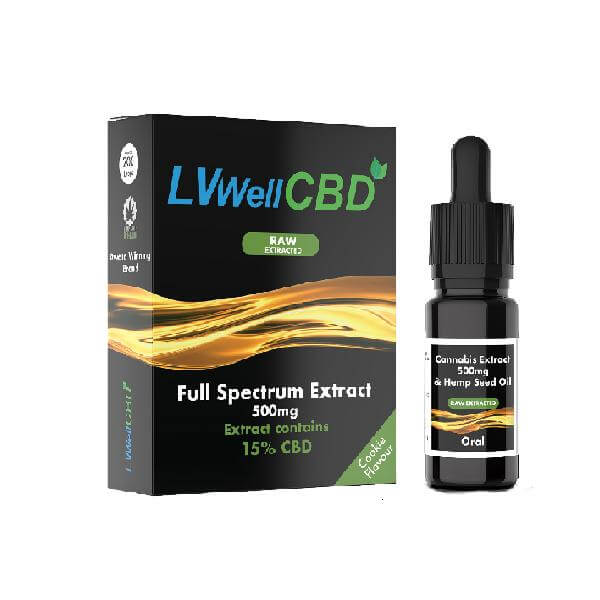 LVWell CBD 500mg 10ml Raw Cannabis Oil £6.99