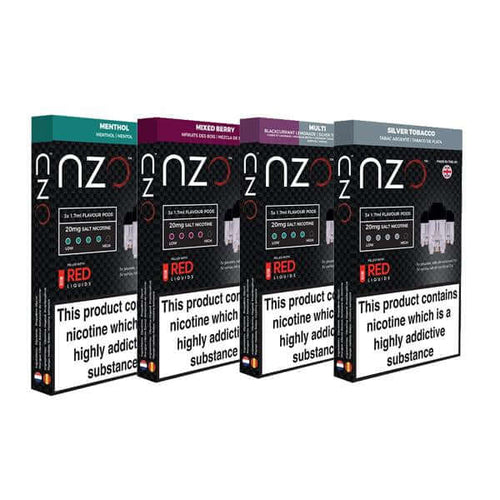 NZO 20mg Salt Cartridges with Red Liquids Nic Salt (50VG/50PG) £10.99