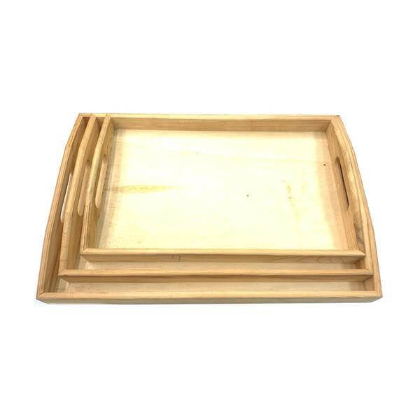 Wooden Rolling Tray Set Pack of 3 - YD021 £12.99